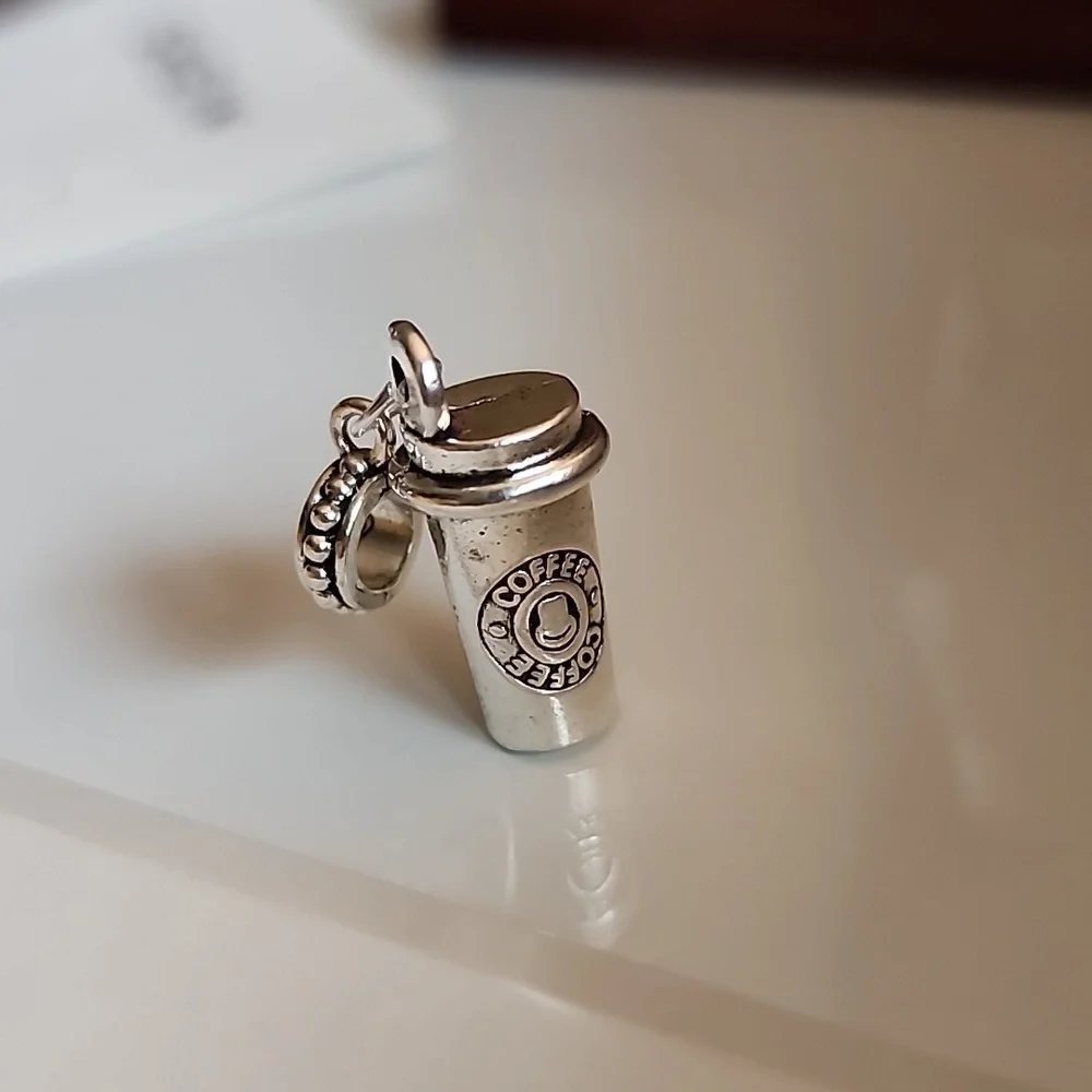 Coffee Cup Charm for European Style Bracelets Fits Pandora Systems - Picture 4 of 6
